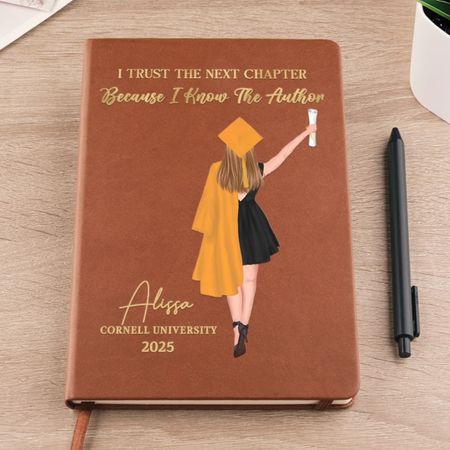 Personalized Leather Grad Journal Gift